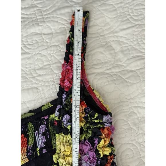 By Anthropologie Yukiko Noritake NWT Square-Neck Pebble-Smocked Dress Size S/M - Picture 14 of 16